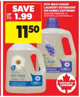 Real Canadian Superstore ECO-MAX LIQUID LAUNDRY DETERGENT OR FABRIC SOFTENER, 3 L offer