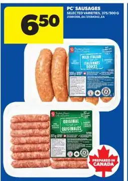 Real Canadian Superstore PC SAUSAGES offer