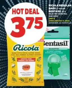 Real Canadian Superstore RICOLA REGULAR BAGS 17-19' S OR BENTASIL 20' S offer