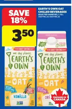 Real Canadian Superstore EARTH'S OWN OAT CHILLED BEVERAGES, 1.75 L offer