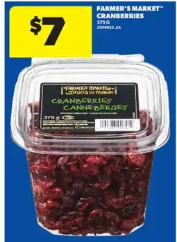 Real Canadian Superstore FARMER'S MARKET CRANBERRIES, 375 G offer
