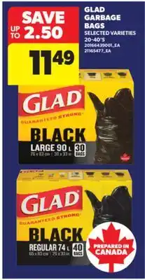 Real Canadian Superstore GLAD GARBAGE BAGS, 20-40' S offer