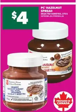 Real Canadian Superstore PC HAZELNUT SPREAD, 375 G offer