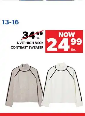Real Canadian Superstore HIGH NECK CONTRAST SWEATER offer