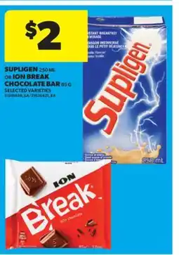 Real Canadian Superstore SUPLIGEN, 250 ML OR ION BREAK CHOCOLATE BAR, 85 G offer