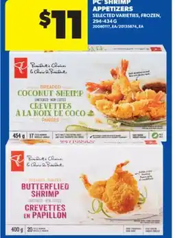 Real Canadian Superstore PC SHRIMP APPETIZERS, 294-434 G offer