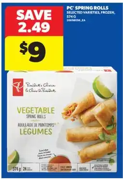 Real Canadian Superstore PC SPRING ROLLS, 574 G offer
