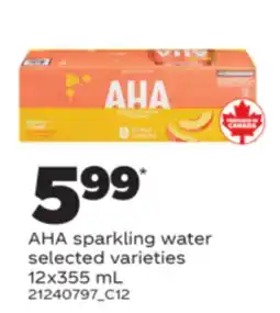 Real Canadian Superstore AHA SPARKLING WATER, 12X355 ML offer