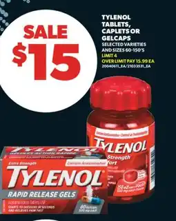 Real Canadian Superstore TYLENOL TABLETS, CAPLETS OR GELCAPS, 60-150' S offer