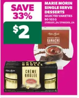Real Canadian Superstore MARIE MORIN SINGLE SERVE DESSERTS, 90-103 G offer