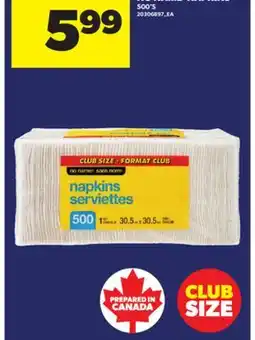 Real Canadian Superstore NO NAME NAPKINS, 500'S offer