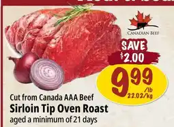 Farm Boy Cut from Canada AAA Beef Sirloin Tip Oven Roast offer