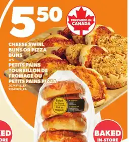 Independent Grocer CHEESE SWIRL BUNS OR PIZZA BUNS, 4'S offer