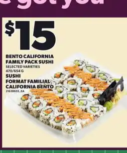 Independent Grocer BENTO CALIFORNIA FAMILY PACK SUSHI, 470/654 G offer