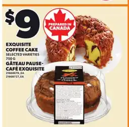 Independent Grocer EXQUISITE COFFEE CAKE, 750 G offer