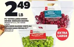 Independent Grocer PC EXTRA LARGE GREEN OR RED SEEDLESS GRAPES offer