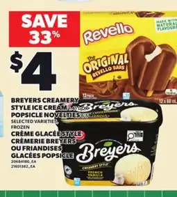 Independent Grocer BREYERS CREAMERY STYLE ICE CREAM, 1.41 L OR POPSICLE NOVELTIES 6'S6 offer