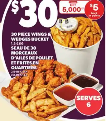 Independent Grocer 30 PIECE WINGS & WEDGES BUCKET 1.2-2 KG offer