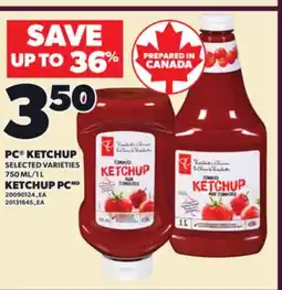 Independent Grocer PC KETCHUP, 750 ML/1 L offer
