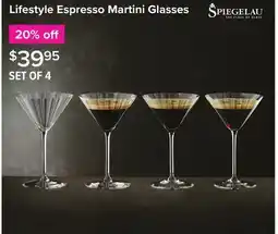 Linen Chest Lifestyle Espresso Martini Glasses offer