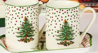 Linen Chest Christmas Tree Polka Dot Mug & Tray Set offer