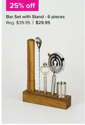 Linen Chest Bar Set with Stand-6 pieces offer