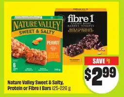 FreshCo Nature Valley sweet & salty Protein or Fibre 1 Bars 125-226 g offer