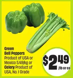 FreshCo Green Bell Peppers Product of USA or Mexico 5.49/kg or Celery Product of USA, No. 1 Grade offer