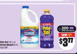 FreshCo Pine-Sol 1.41 L or Clorox Bleach 2.4 L offer