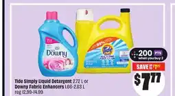 FreshCo Tide Simply Liquid Detergent 2.72 L or Downy Fabric Enhancers 1.66-2.63 L offer