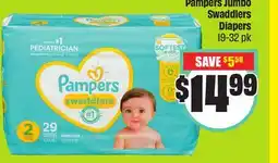 FreshCo Pampers Jumbo Swaddlers Diapers 19-32 pk offer