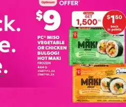 Loblaws PC MISO VEGETABLE OR CHICKEN BULGOGI, 444 G offer