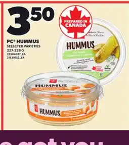 Loblaws PC HUMMUS, 227-228 G offer