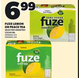 Loblaws FUZE LEMON OR PEACE TEA, 12X341 ML offer