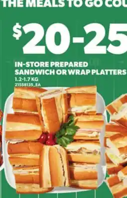 Loblaws IN-STORE PREPARED SANDWICH OR WRAP PLATTERS, 1.2-1.7 KG offer