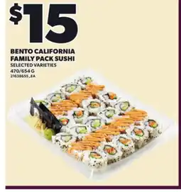 Loblaws BENTO CALIFORNIA FAMILY PACK SUSHI, 470/654 G offer