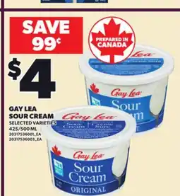 Loblaws GAY LEA SOUR CREAM, 425/500 ML offer