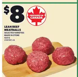 Loblaws LEAN BEEF MEATBALLS, 425 G offer