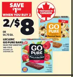 Loblaws LECLERC GO PURE BARS offer