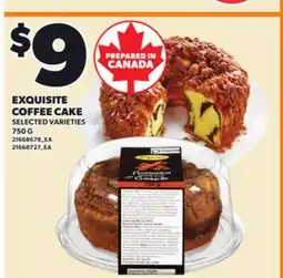 Loblaws EXQUISITE COFFEE CAKE, 750 G offer