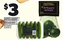 Loblaws FARMER'S MARKET MINI CUCUMBERS, 6'S OR AVOCADO BAG 5'S offer