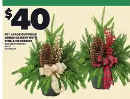 Loblaws PC LARGE OUTDOOR ARRANGEMENT WITH PINE AND BERRIES, EACH offer