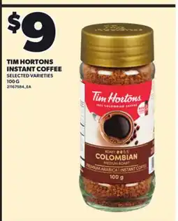 Loblaws TIM HORTONS INSTANT COFFEE, 100 G offer