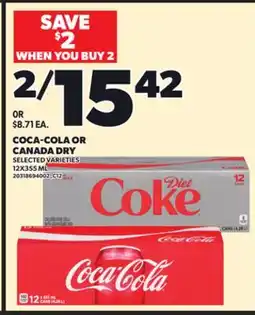 Loblaws COCA-COLA OR CANADA DRY, 12X355 ML offer