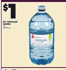 Loblaws PC DISTILLED WATER, 4 L offer
