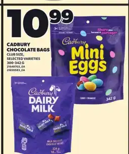 Loblaws CADBURY CHOCOLATE BAGS, 300-342 G offer