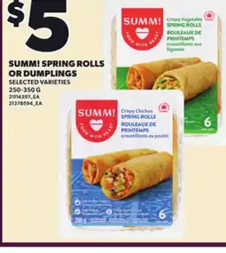 Loblaws SUMM! SPRING ROLLS OR DUMPLINGS, 250-350 G offer
