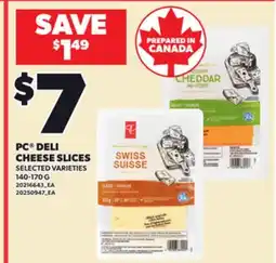 Loblaws PC DELI CHEESE SLICES, 140-170 G offer