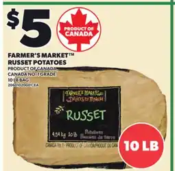 Loblaws FARMER'S MARKET RUSSET POTATOES, 10 LB BAG offer