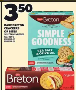 Loblaws DARE BRETON CRACKERS OR BITES, 132/200 G offer